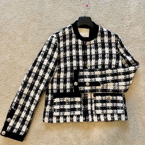 MAJE Cotton-blend Tweed Jacket in Black